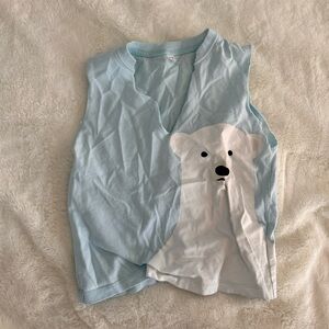 Adorable polar bear cropped baby tank